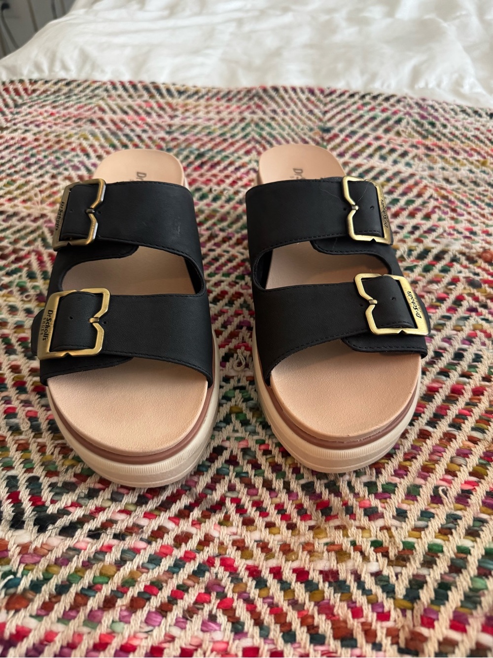 Dr. Scholl's Nice Day Max OG Black Wedge Slide Sandals Size 7 1/2